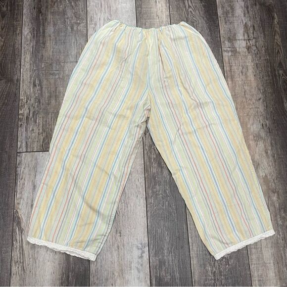 Vintage Victoria’s Secret Striped Capri Pajama Pants Small Yellow Blue Pink - Picture 10 of 12